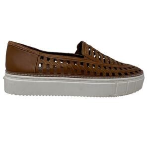 Vince Camuto Huarache Shoe Leather Sneaker Tan Brown Casual Slip On - 9.5